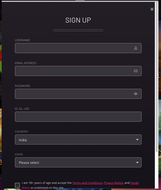PlayGrand Registration