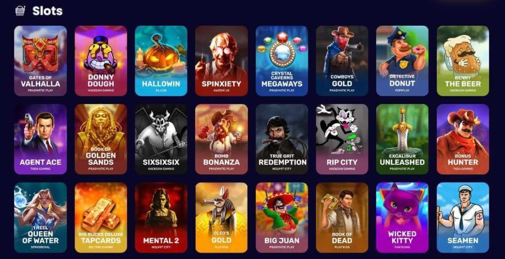 what are various slot games at BiggerZ