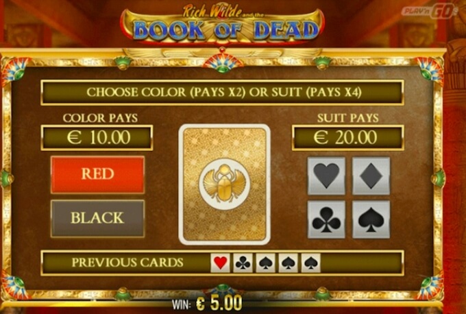 Book of Dead slot Book of Dead Gamble Feature