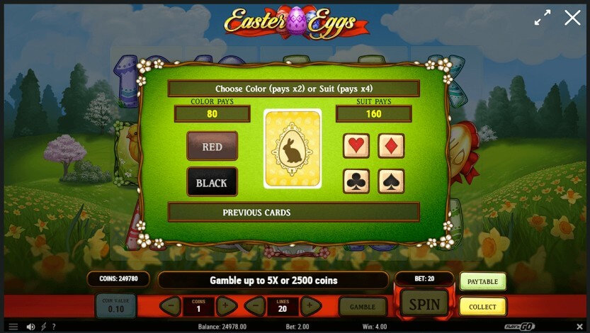 easter eggs card pays