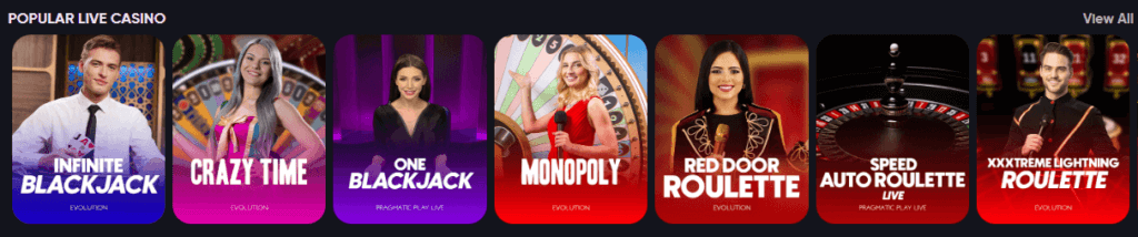 Live dealer games at Instant Casino