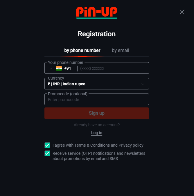 pin up casino registration