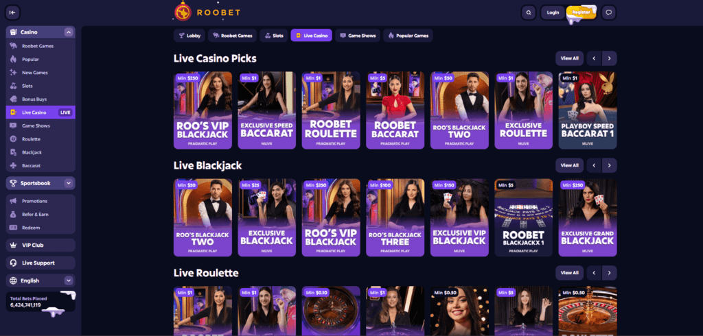 roobet live casino