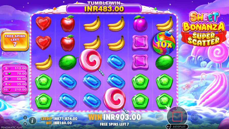 Sweet Bonanza Super Scatter Free Spins