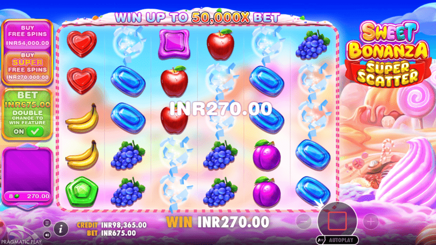 Sweet Bonanza Super Scatter Tumble Feature