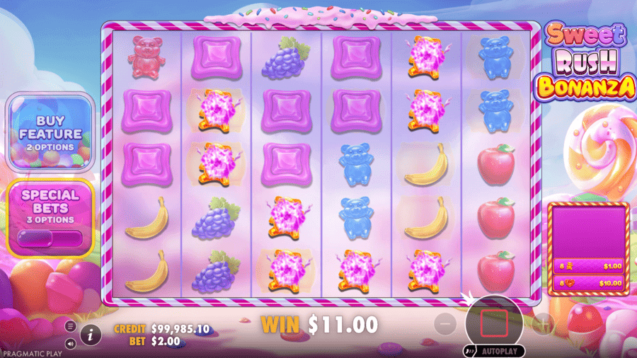 Sweet Rush Bonanza Scatter pays