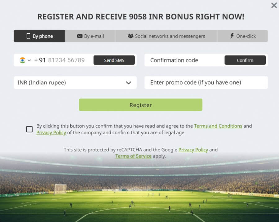 Registration at WinWin casino